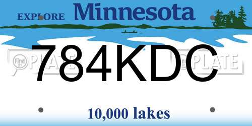 784KDC Minnesota License Plate
