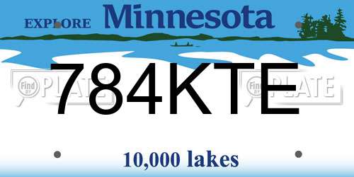 784KTE Minnesota License Plate