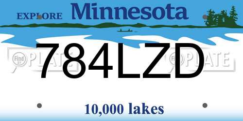 784LZD Minnesota License Plate