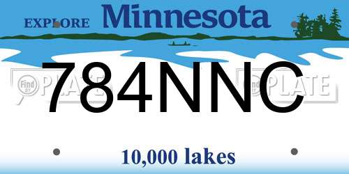 784NNC Minnesota License Plate