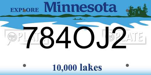 784OJ2 Minnesota License Plate