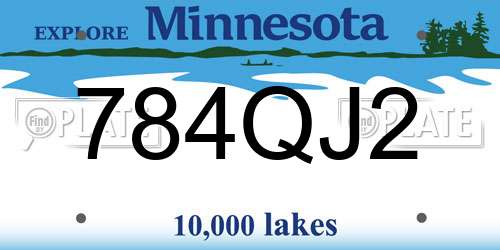 784QJ2 Minnesota License Plate