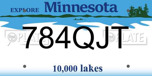784QJT Minnesota License Plate