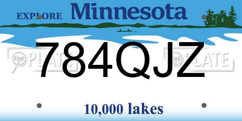 784QJZ Minnesota License Plate