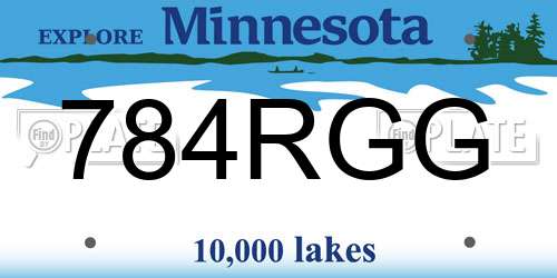 784RGG Minnesota License Plate