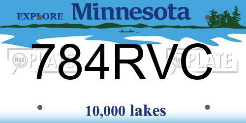 784RVC Minnesota License Plate