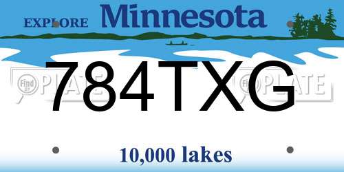 784TXG Minnesota License Plate