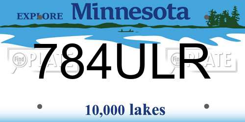 784ULR Minnesota License Plate