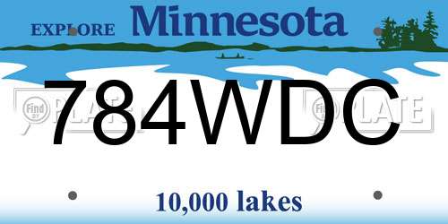 784WDC Minnesota License Plate
