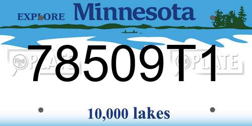 78509T1 Minnesota License Plate