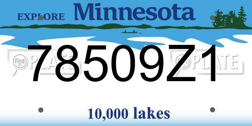 78509Z1 Minnesota License Plate