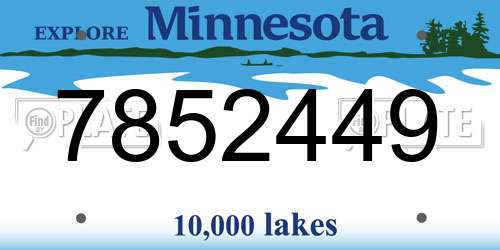 7852449 Minnesota License Plate