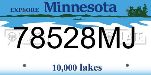 78528MJ Minnesota License Plate