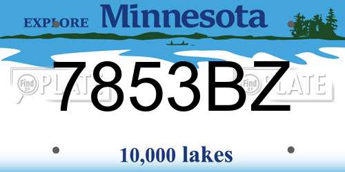 7853BZ Minnesota License Plate