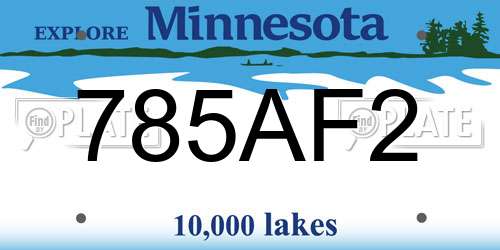 785AF2 Minnesota License Plate