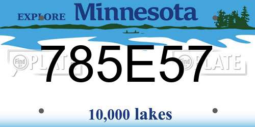 785E57 Minnesota License Plate