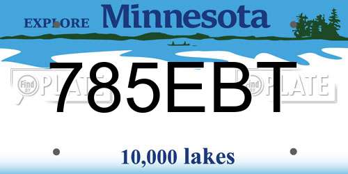 785EBT Minnesota License Plate