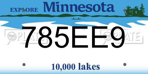 785EE9 Minnesota License Plate