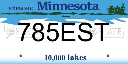785EST Minnesota License Plate