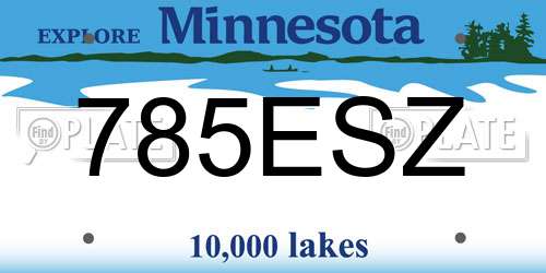 785ESZ Minnesota License Plate