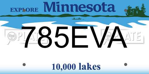 785EVA Minnesota License Plate