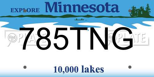785TNG Minnesota License Plate