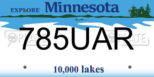 785UAR Minnesota License Plate