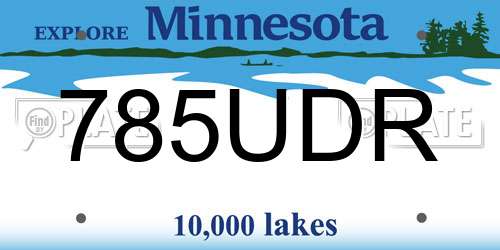 785UDR Minnesota License Plate