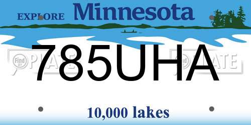 785UHA Minnesota License Plate