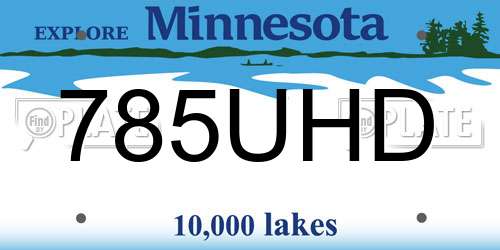 785UHD Minnesota License Plate