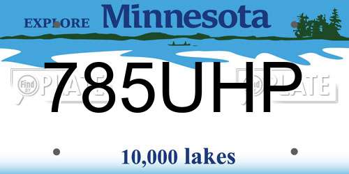 785UHP Minnesota License Plate