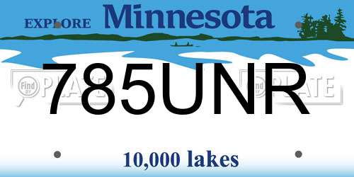 785UNR Minnesota License Plate