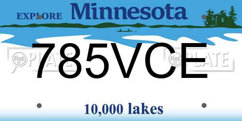 785VCE Minnesota License Plate