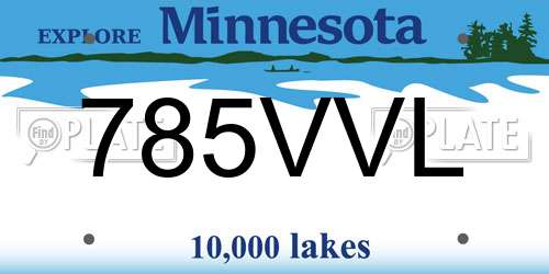 785VVL Minnesota License Plate