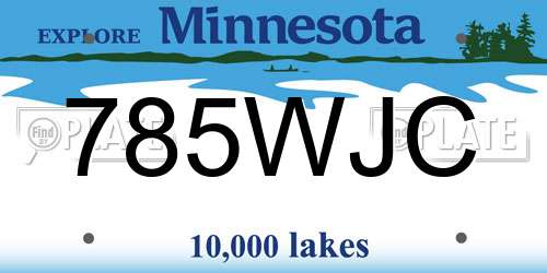 785WJC Minnesota License Plate