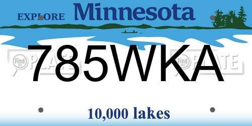 785WKA Minnesota License Plate