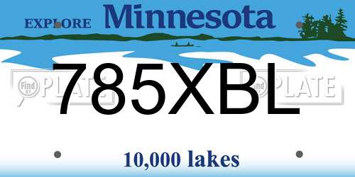785XBL Minnesota License Plate