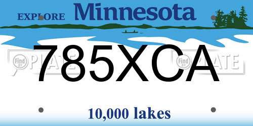 785XCA Minnesota License Plate
