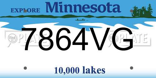 7864VG Minnesota License Plate