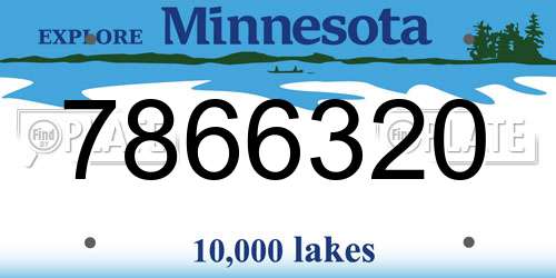 7866320 Minnesota License Plate