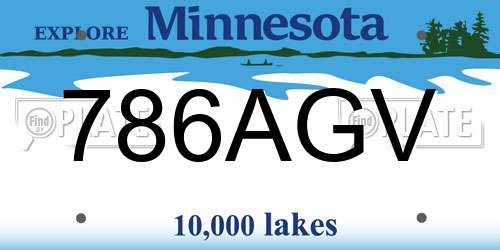 786AGV Minnesota License Plate