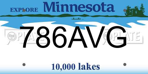 786AVG Minnesota License Plate