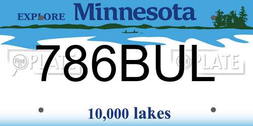 786BUL Minnesota License Plate