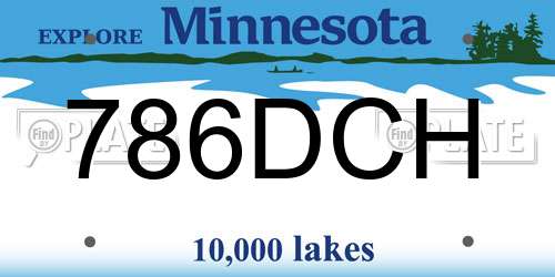 786DCH Minnesota License Plate