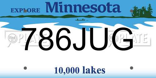 786JUG Minnesota License Plate