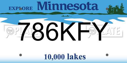 786KFY Minnesota License Plate
