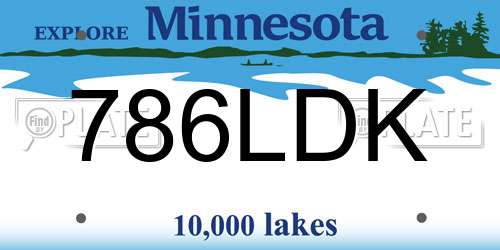 786LDK Minnesota License Plate