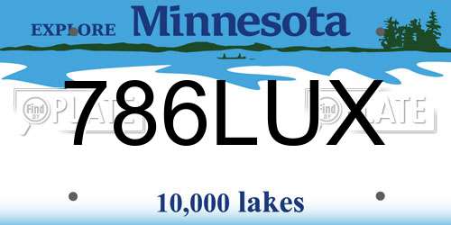 786LUX Minnesota License Plate