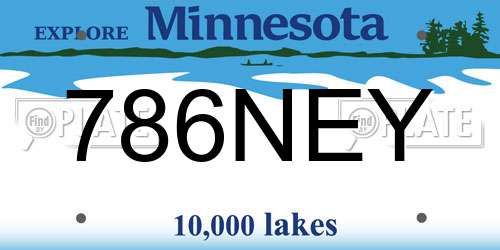 786NEY Minnesota License Plate