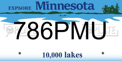 786PMU Minnesota License Plate
